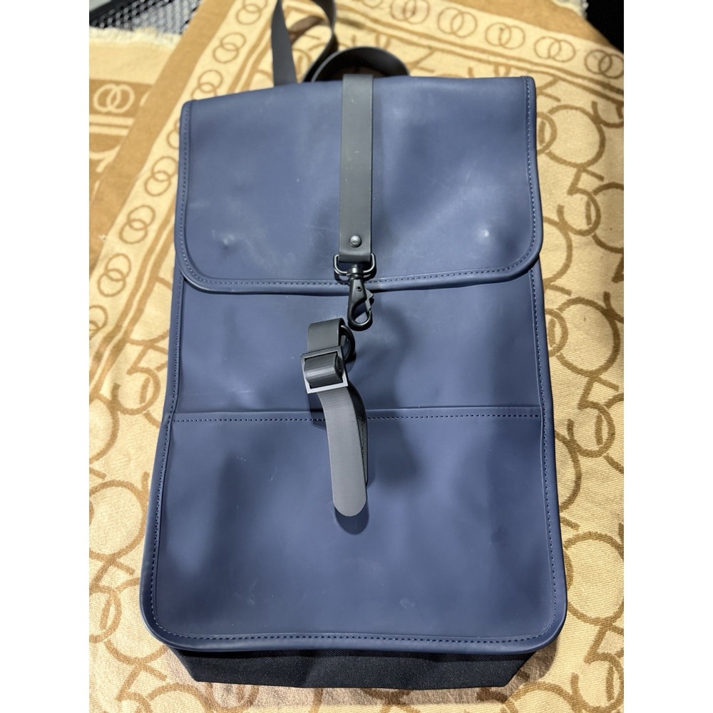 Rains Backpack‎ Waterproof Blue/Black Work School Computer Day Rucksack Bag
